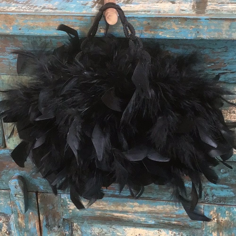 Feather evening bag